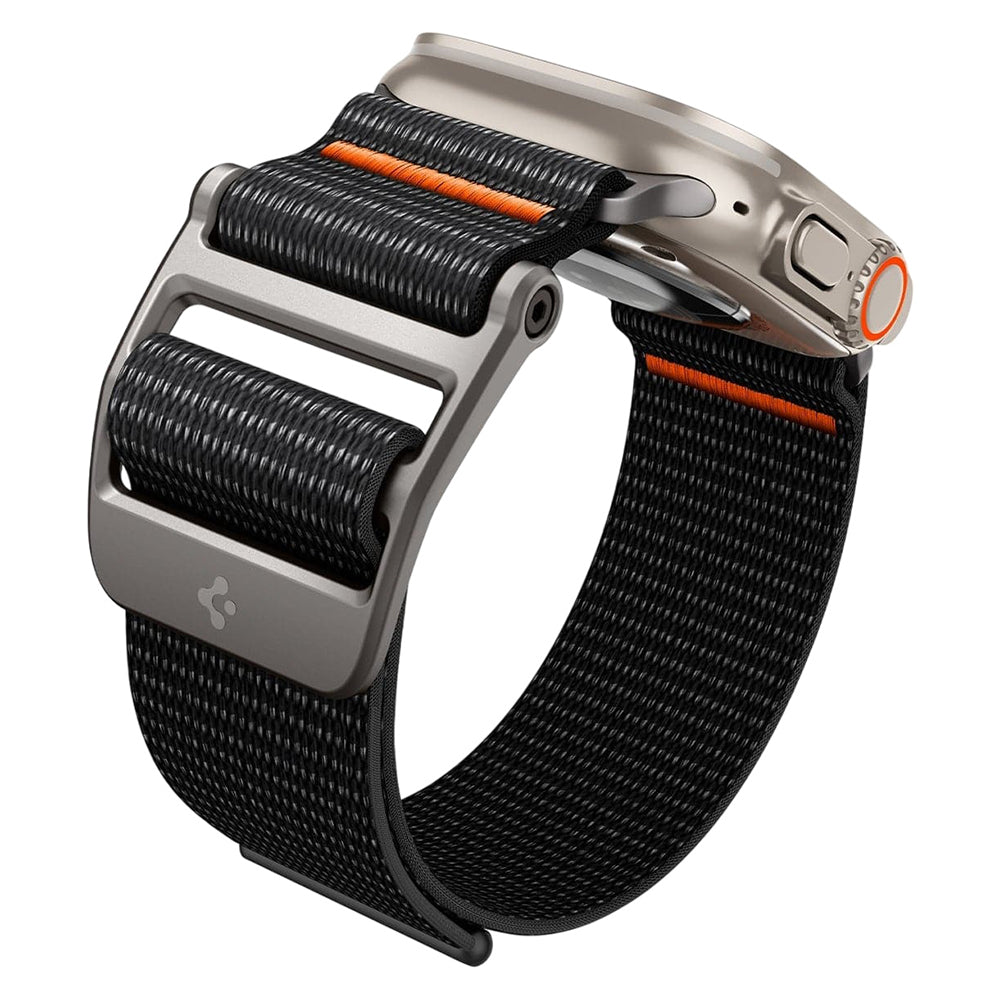 Curea Spigen DuraPro Flex Apple Watch 44 / 45 / 46 / 49 mm – Negru cu portocaliu – imagine 5