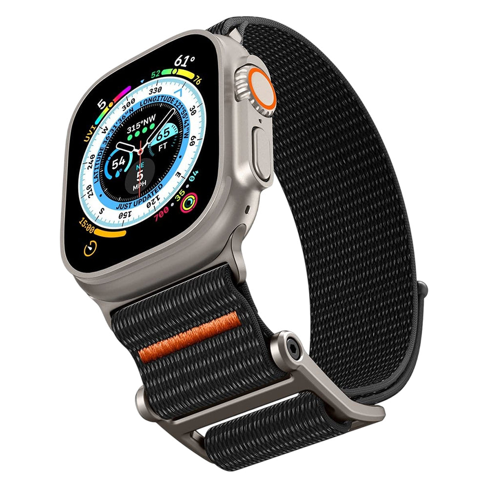 Curea Spigen DuraPro Flex Apple Watch 44 / 45 / 46 / 49 mm – Negru cu portocaliu – imagine 7