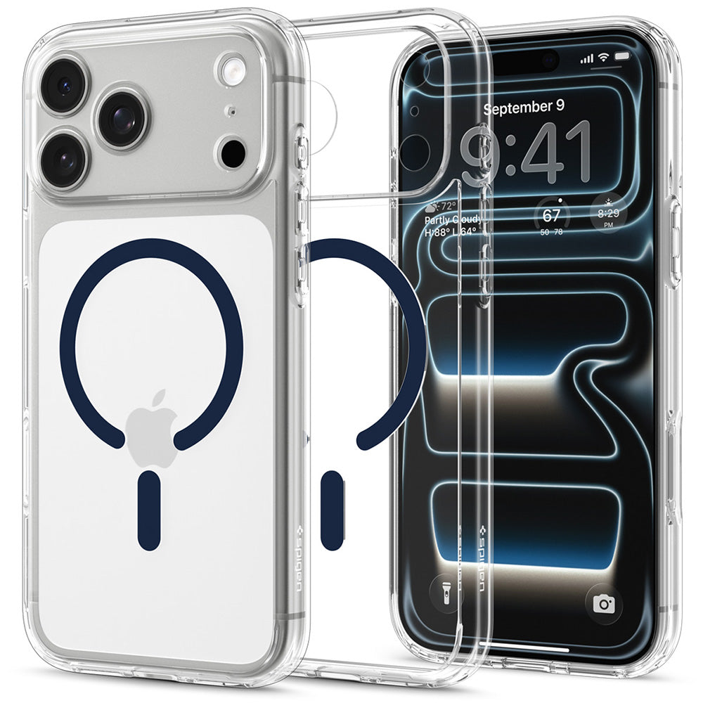 Husă Spigen Ultra Hybrid MagSafe iPhone 18 Pro Max / 17 Pro Max – Transparent / Albastru închis – imagine 7