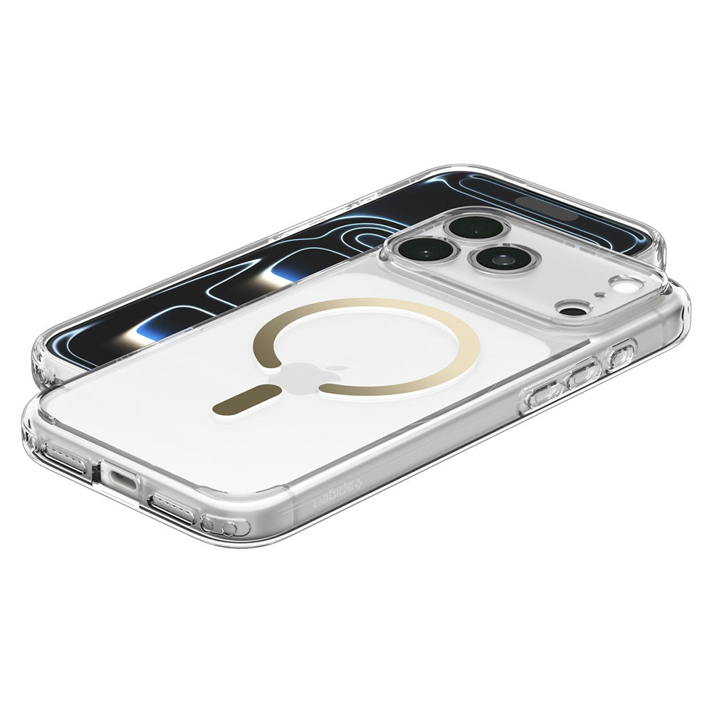 Husă Spigen Ultra Hybrid MagSafe iPhone 18 Pro / 17 Pro – Transparent / Auriu – imagine 6