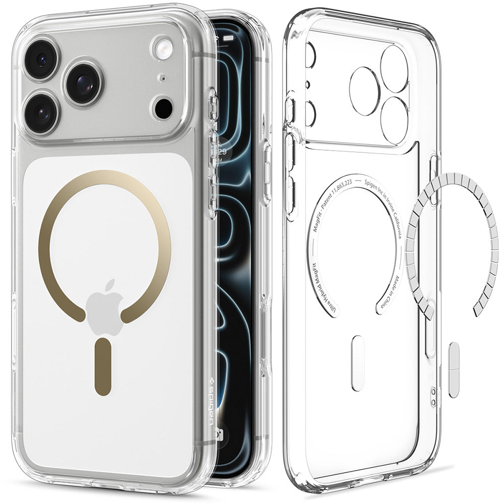 Husă Spigen Ultra Hybrid MagSafe iPhone 18 Pro / 17 Pro – Transparent / Auriu – imagine 2