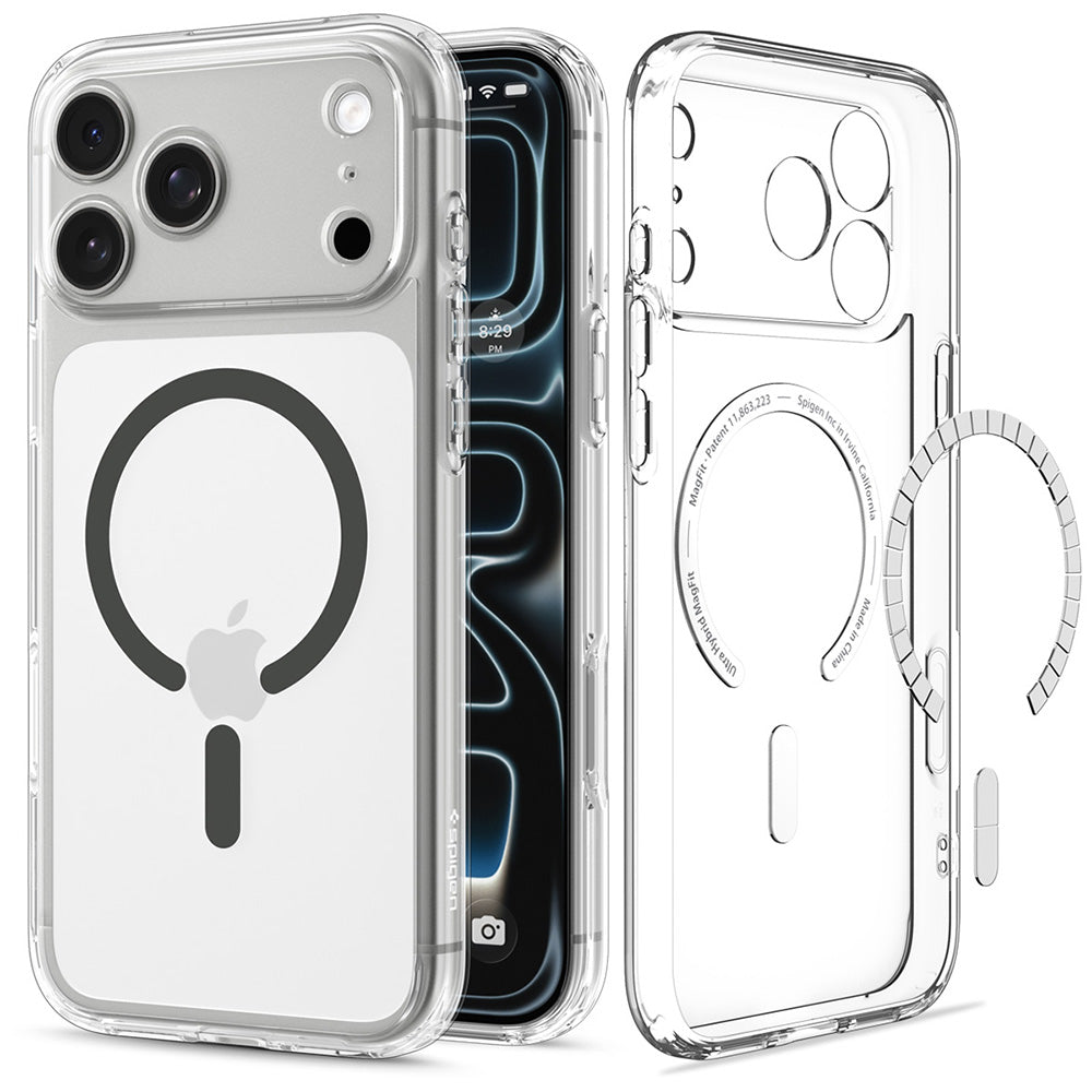 Husă Spigen Ultra Hybrid MagSafe iPhone 18 Pro / 17 Pro – Transparent / Grafit – imagine 8
