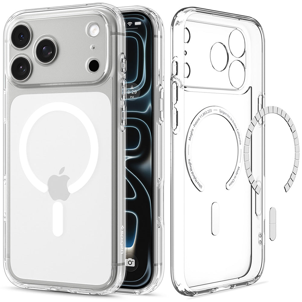 Husă Spigen Ultra Hybrid MagSafe iPhone 18 Pro Max / 17 Pro Max – Transparent / Alb – imagine 2