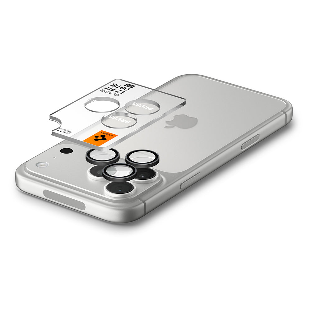 Protecție lentile Spigen Optik.tR iPhone 18 Pro / 18 Pro Max, 2 buc. – Gri închis – imagine 3 din 10
