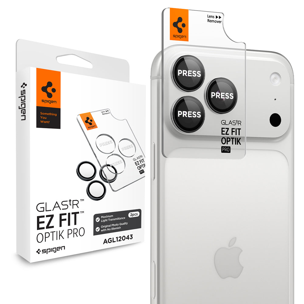 Protecție lentile Spigen Optik.tR iPhone 18 Pro / 18 Pro Max, 2 buc. – Gri închis – imagine 1 din 10