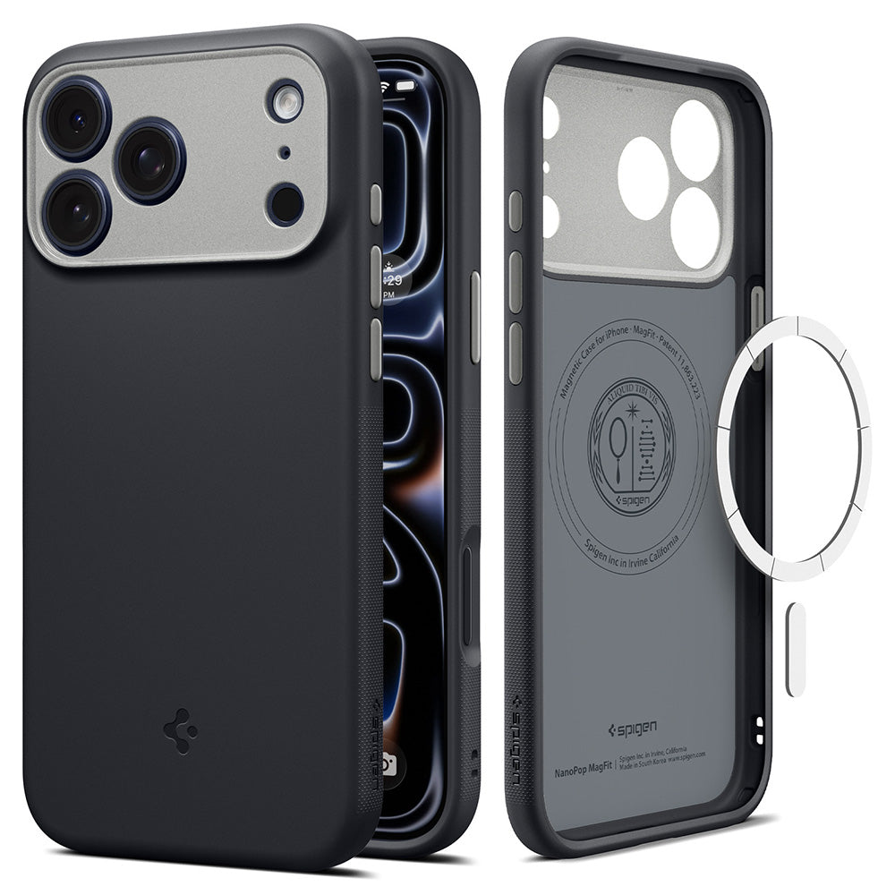 Husă Caseology Nano Pop MagSafe iPhone 18 Pro / 17 Pro – Black Sesame (negru) – imagine 1