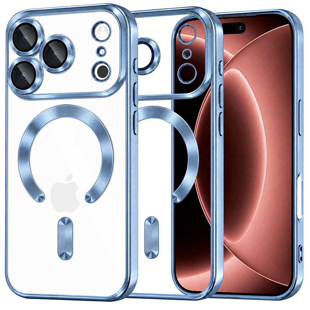 Husă transparentă Techsuit Luxury Crystal MagSafe iPhone 18 Pro Max – Albastru deschis – imagine 10