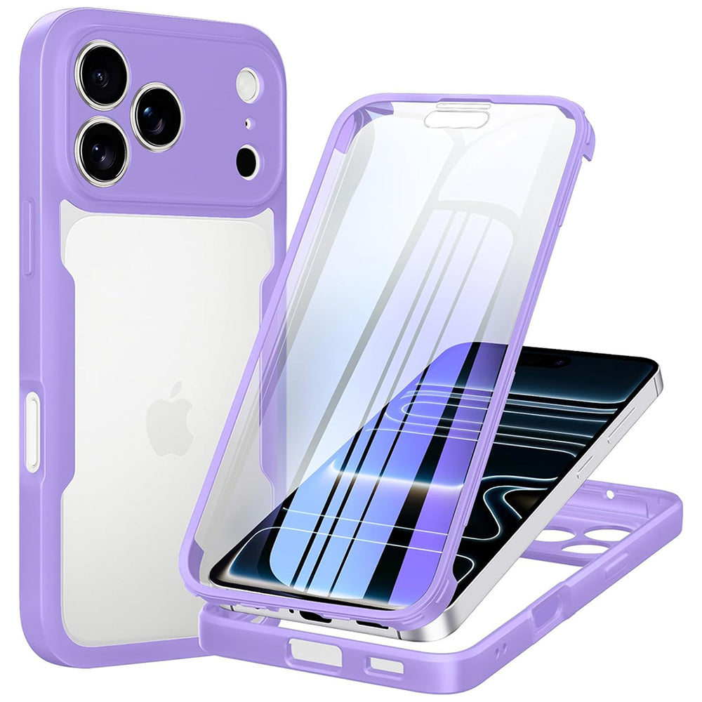 Husă 360 Techsuit ColorVerse cu folie de ecran iPhone 18 Pro / 17 Pro – Mov – imagine 3