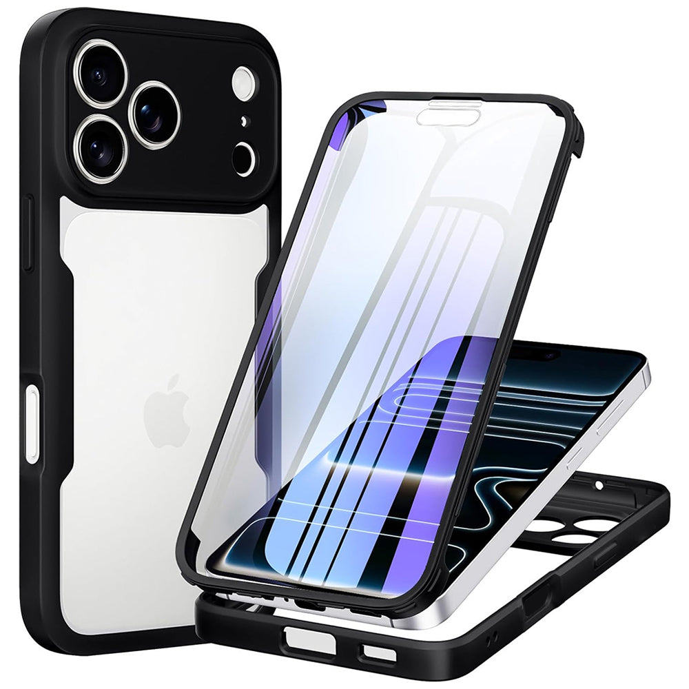 Husă 360 Techsuit ColorVerse cu folie de ecran iPhone 18 Pro / 17 Pro – Negru – imagine 4