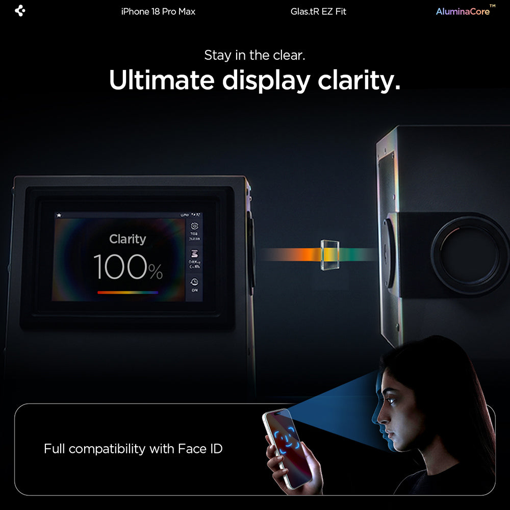 Folie de sticlă Spigen Glas.tR EZ Fit pentru iPhone 18 Pro Max / 17 Pro Max / 16 Pro Max – imagine 7