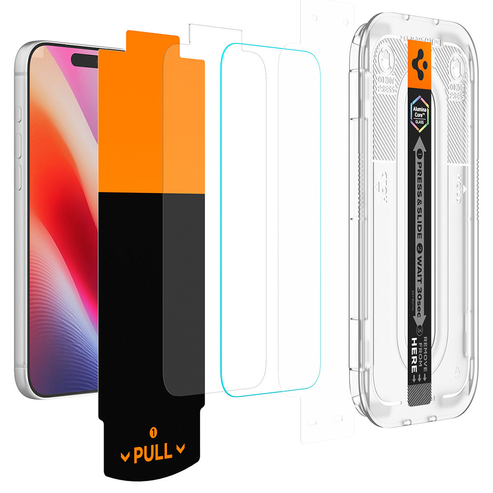 Folie de sticlă Spigen Glas.tR EZ Fit Pro HD pentru iPhone 18 Pro / 17 Pro / 17 / 16 Pro – 1 folie – imagine 2