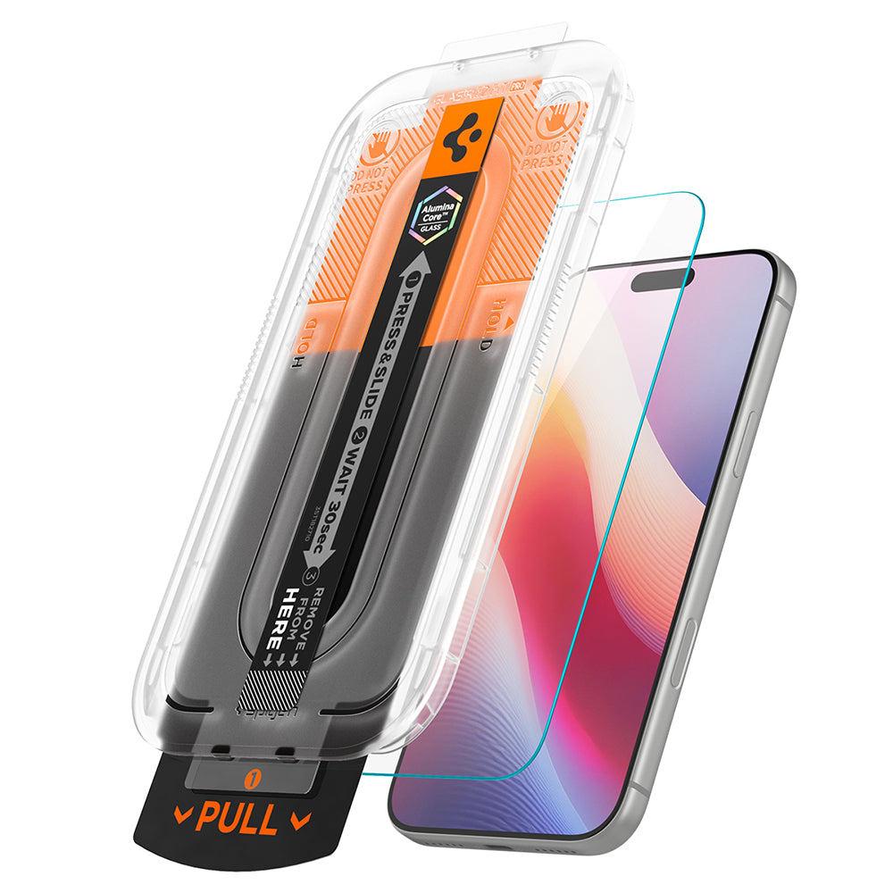Folie de sticlă Spigen Glas.tR EZ Fit Pro HD pentru iPhone 18 Pro / 17 Pro / 17 / 16 Pro – 1 folie – imagine 3