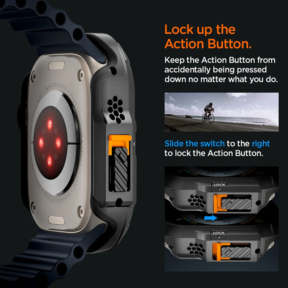 Husă Spigen Lock Fit cu blocarea butonului Action Apple Watch Ultra / Ultra 2 / Ultra 3 / Ultra 4 (49 mm) – imagine 6