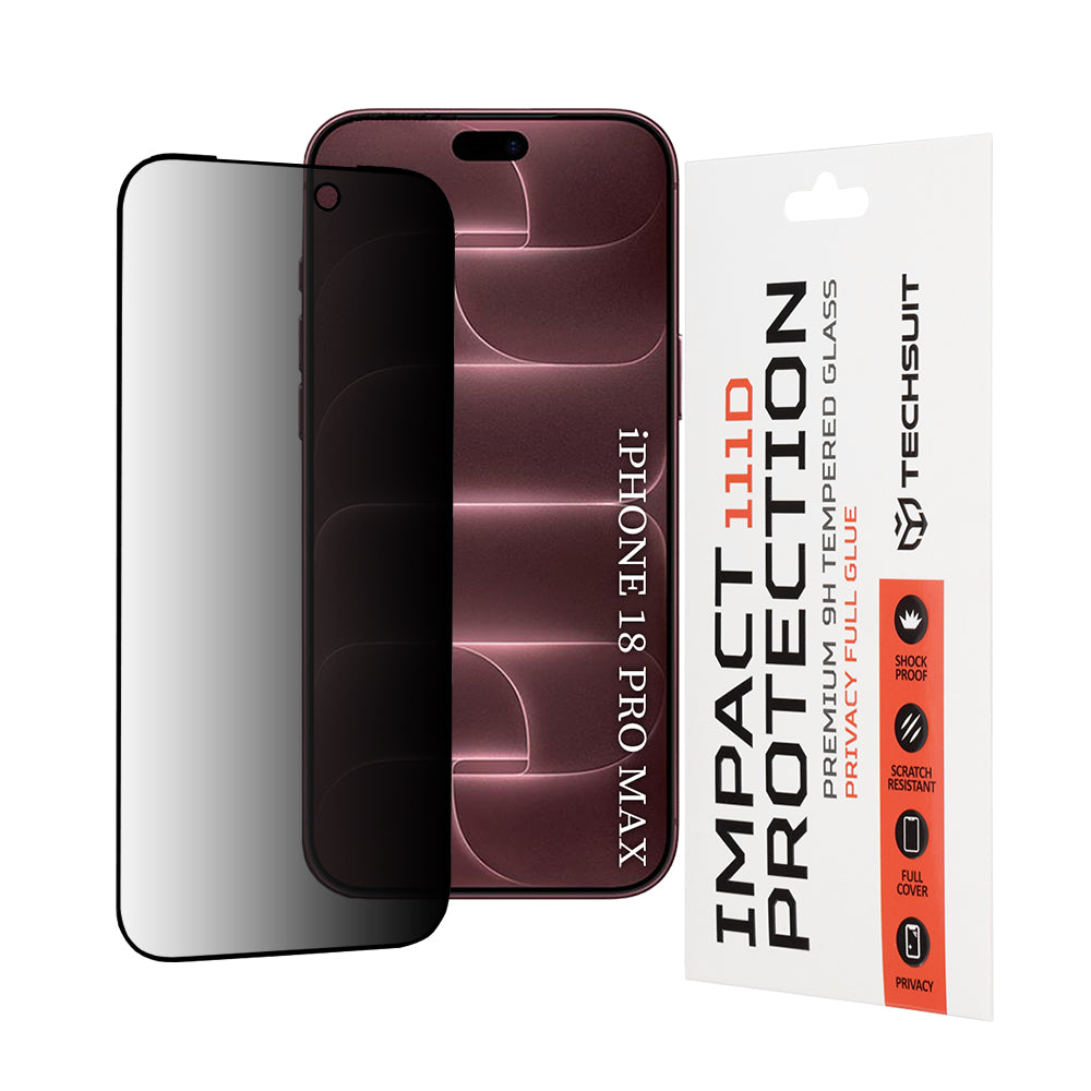 Folie privacy Techsuit 111D Full Glue iPhone 18 Pro Max – imagine 1 din 4