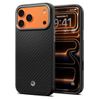Husă Spigen Enzo Aramid T MagSafe iPhone 18 Pro Max / 17 Pro Max – Negru / Argintiu – imagine 8