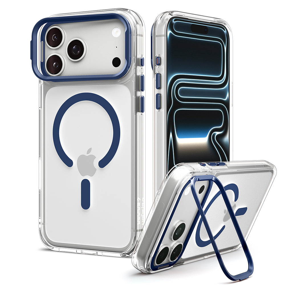 Husă Spigen Ultra Hybrid Optik S MagSafe iPhone 18 Pro / 17 Pro – Transparent / Albastru închis – imagine 1