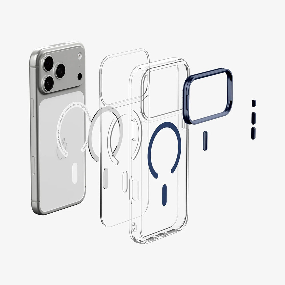 Husă Spigen Ultra Hybrid Optik S iPhone 18 Pro Max / 17 Pro Max – Transparent / Albastru închis – imagine 6