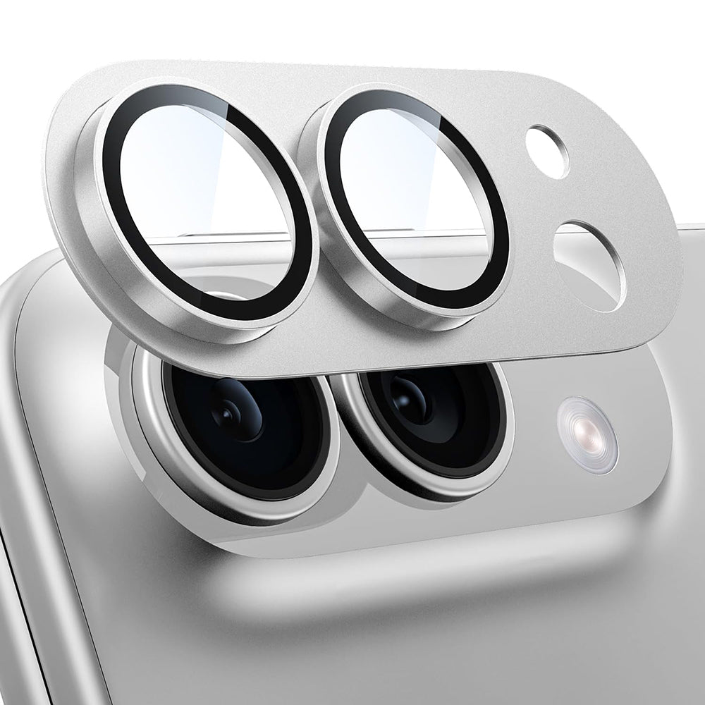 Protecție cameră Techsuit iPhone Duo, sticlă 9H, alb (star white) – imagine 2