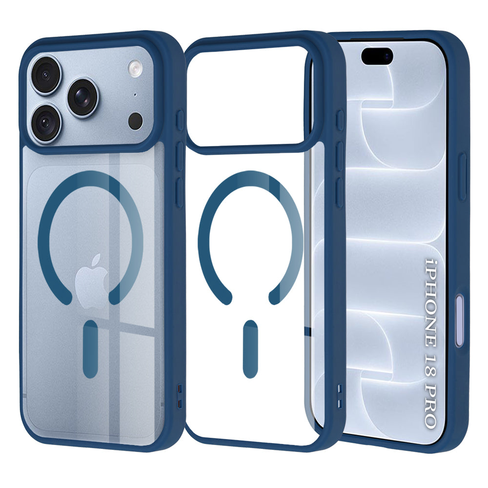 Husă transparentă Techsuit MagSafe Pro iPhone 18 Pro / 17 Pro – Albastru – imagine 1