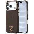 Husă Guess iPhone 17 Pro Kevlar Triangle Logo MagSafe, maro – imagine 1
