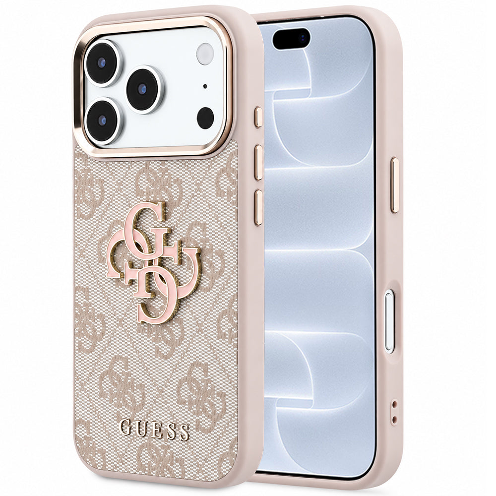 Husă Guess iPhone 17 Pro Hardcase 4G Big Resin Logo, roz – imagine 1