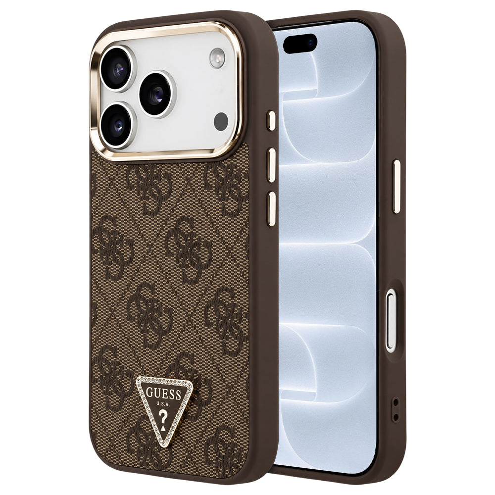 Husă Guess iPhone 17 Pro 4G Triangle Logo, maro (GUHMP18LP4GTDGMW) – imagine 1