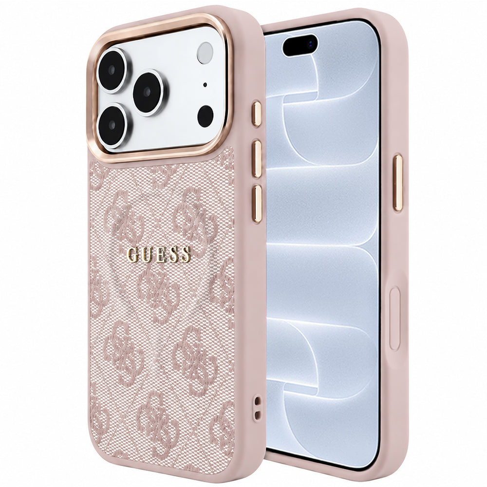 Husă Guess iPhone 17 Pro 4G Embossed Classic MagSafe, roz – imagine 1