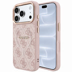 Husă Guess iPhone 17 Pro 4G Embossed Classic MagSafe, roz – imagine 1