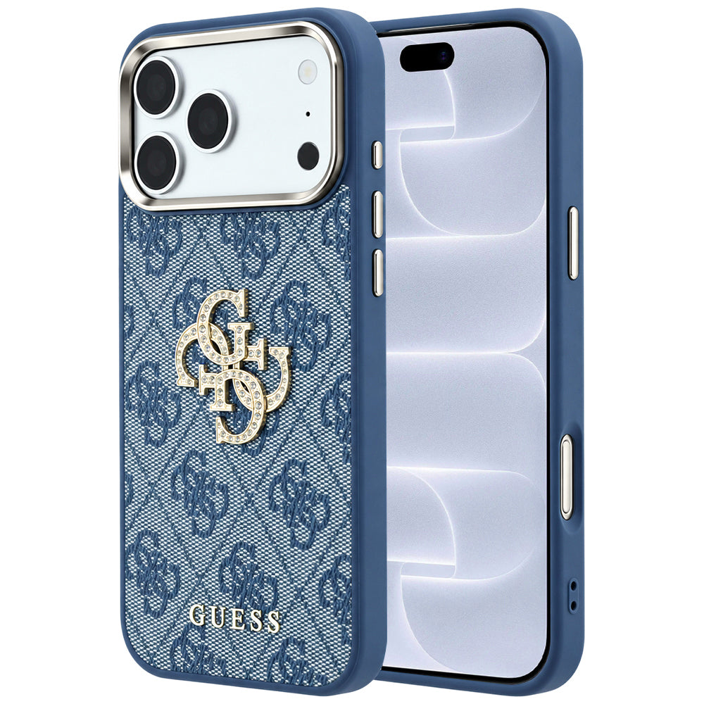Husă Guess iPhone 17 Pro Hardcase 4G Big Strass Logo, albastru – imagine 1