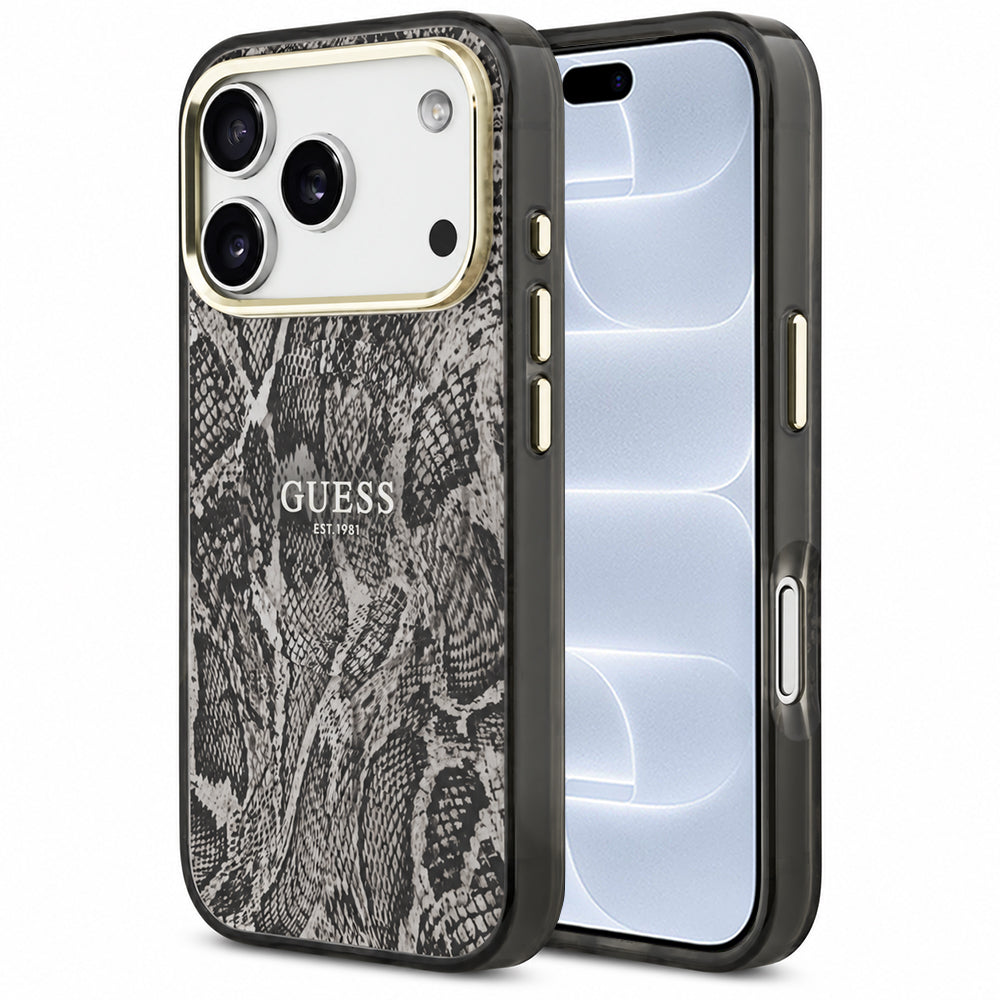 Husă Guess iPhone 17 Pro Python Pattern MagSafe, negru – imagine 1
