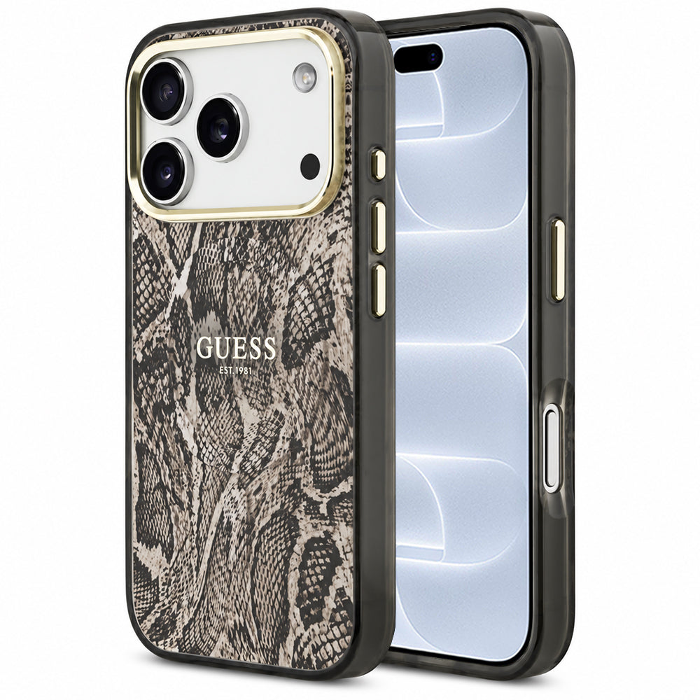 Husă Guess iPhone 17 Pro Python Pattern MagSafe, maro – imagine 1