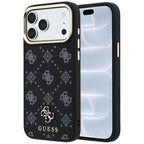 Husă Guess iPhone 17 Pro Peony 4G Small Logo MagSafe, negru – imagine 1