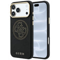 Husă Guess iPhone 17 Pro Leather Perforated 4G MagSafe, negru – imagine 1