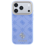 Husă Guess iPhone 17 Pro Peony 4G Small Logo MagSafe, albastru deschis – imagine 3