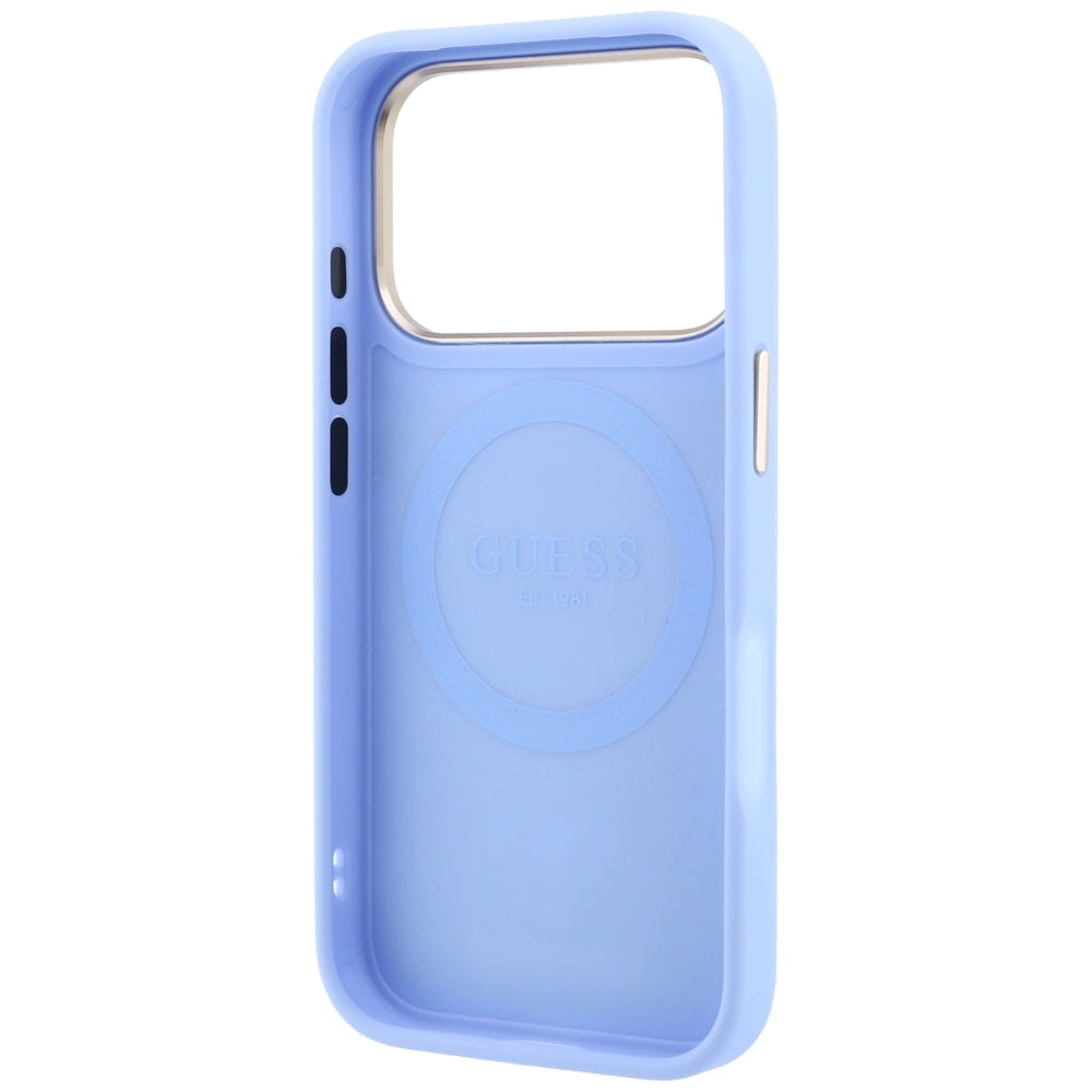 Husă Guess iPhone 17 Pro Peony 4G Small Logo MagSafe, albastru deschis – imagine 6
