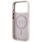 Husă Guess iPhone 17 Pro Ring Stand 360 4G Leather Classic Logo, roz – imagine 6