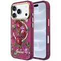 Husă Guess iPhone 17 Pro IML Glitter Blossom Roses MagSafe, vișiniu – imagine 1