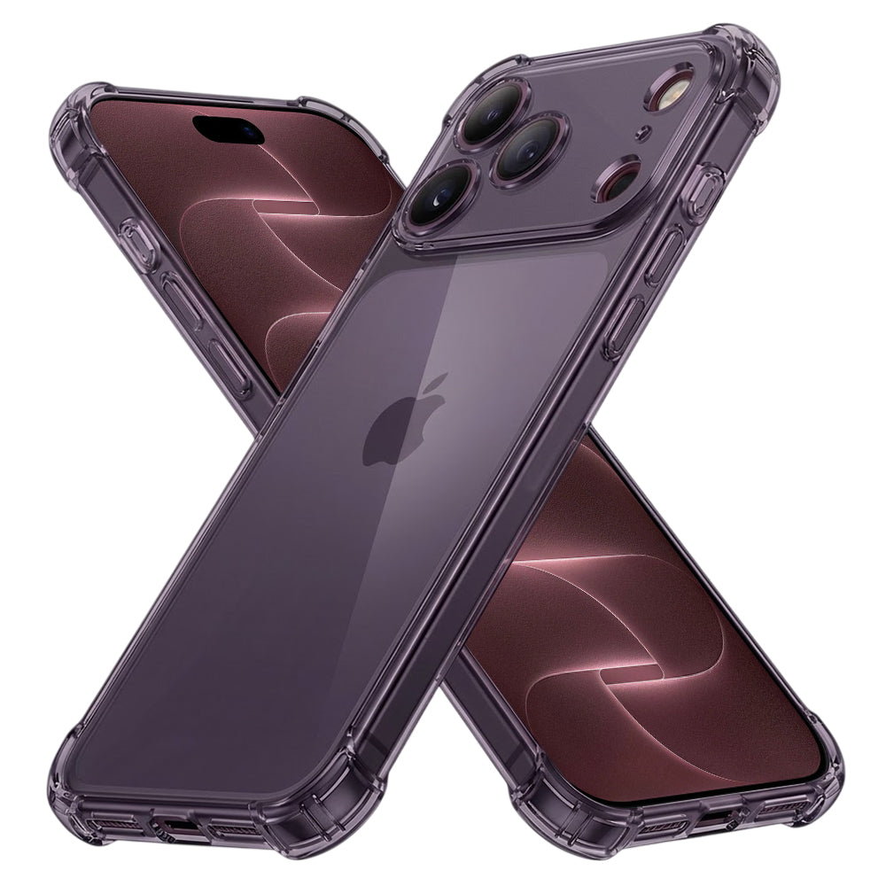 Husă transparentă Techsuit Shockproof Clear Silicone iPhone 18 Pro Max – Negru fumuriu – imagine 2