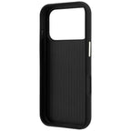 Husă Guess iPhone 17 Pro Grained Leather and Big Resin Logo, negru – imagine 7