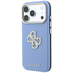 Husă Guess iPhone 17 Pro Smooth Big Strass Logo, albastru deschis – imagine 2