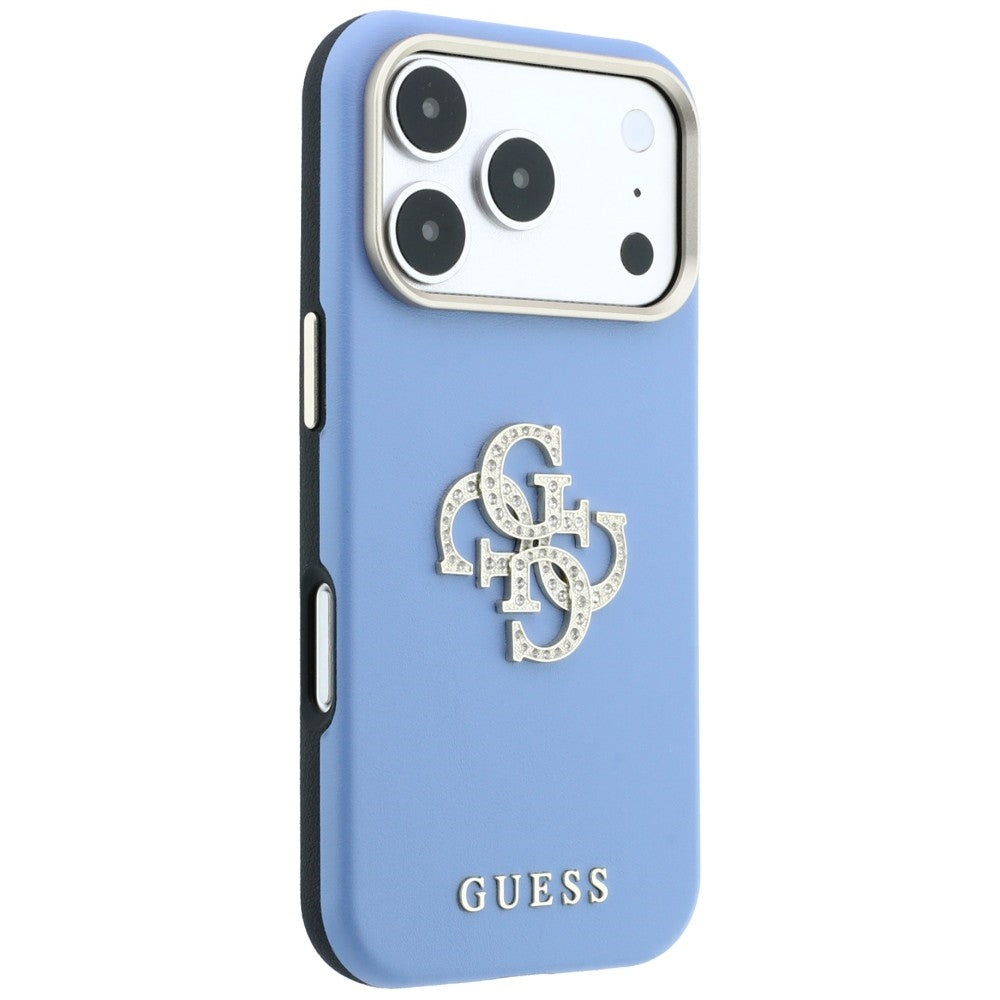 Husă Guess iPhone 17 Pro Smooth Big Strass Logo, albastru deschis – imagine 4