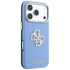 Husă Guess iPhone 17 Pro Smooth Big Strass Logo, albastru deschis – imagine 4