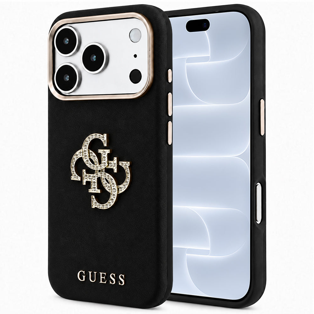Husă Guess iPhone 17 Pro Smooth Big Strass Logo, negru – imagine 1