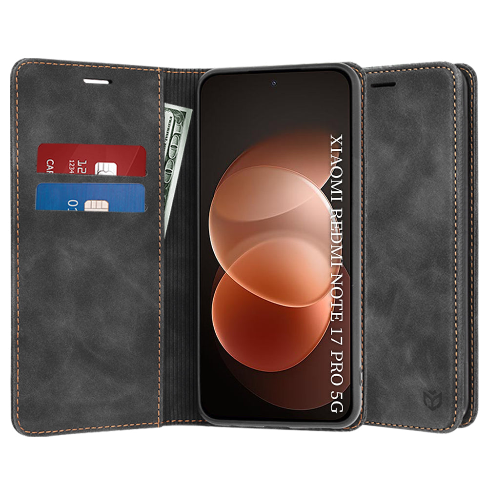 Husă Xiaomi Redmi Note 17 Pro 5G flip Techsuit Confy Cover, negru – imagine 1