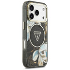 Husă Guess iPhone 17 Pro Max IML Metal Glitter Flowers Triangle, negru – imagine 4