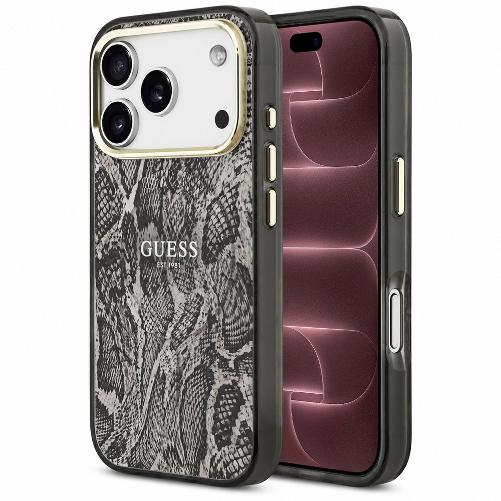 Husă Guess iPhone 17 Pro Max Python Pattern MagSafe, negru – imagine 1