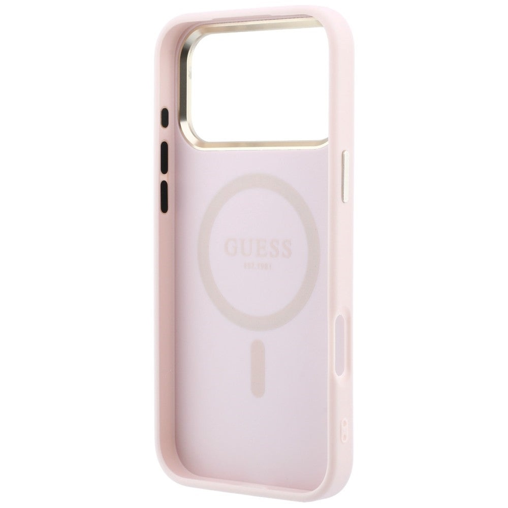 Husă Guess iPhone 17 Pro Saffiano Small 4G Classic MagSafe, roz – imagine 6