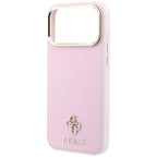 Husă Guess iPhone 17 Pro Saffiano Small 4G Classic MagSafe, roz – imagine 5