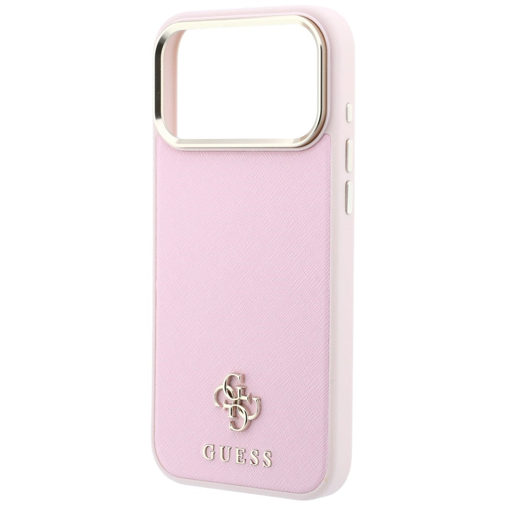 Husă Guess iPhone 17 Pro Saffiano Small 4G Classic MagSafe, roz – imagine 5
