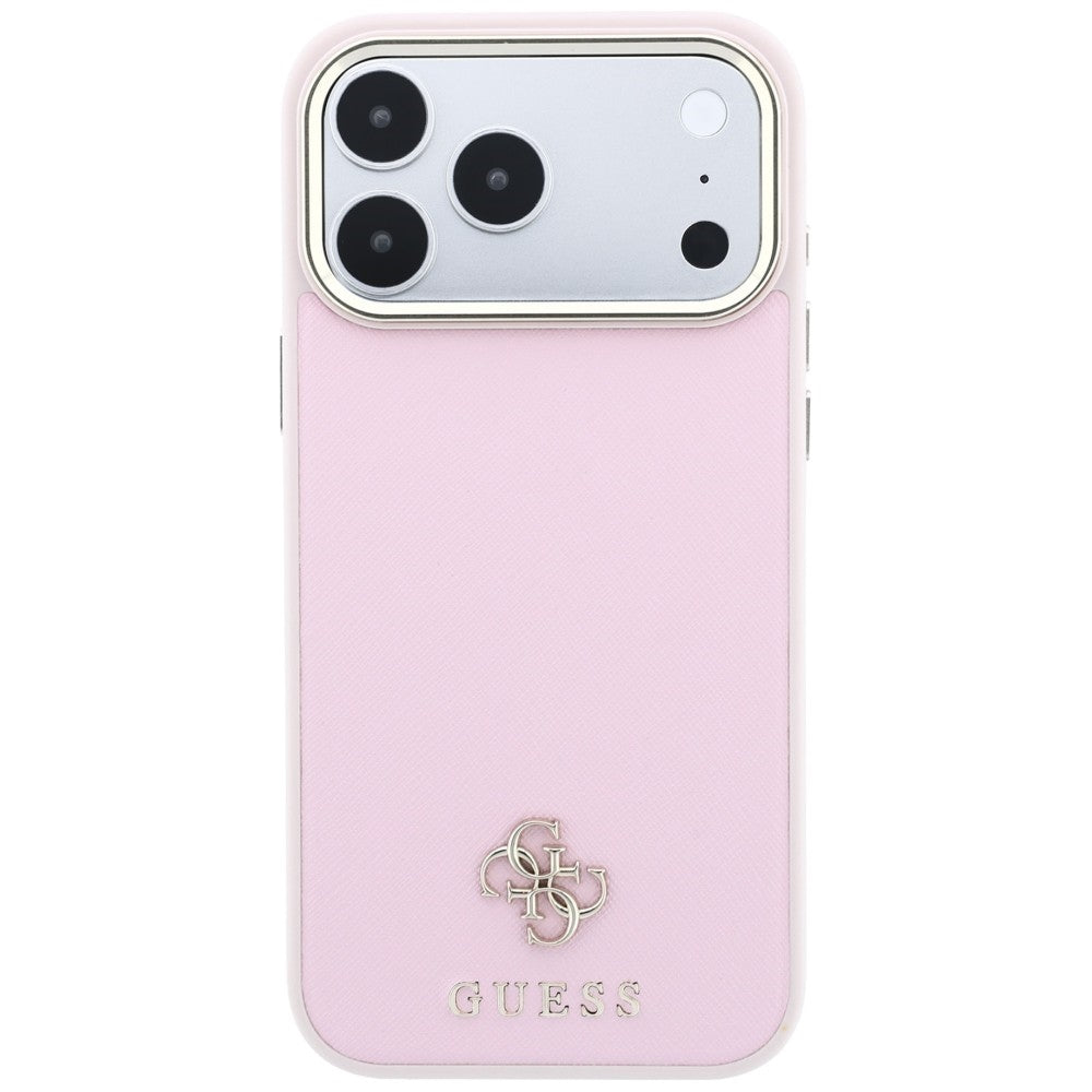 Husă Guess iPhone 17 Pro Saffiano Small 4G Classic MagSafe, roz – imagine 3